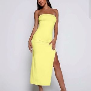 Tiger Mist Mercede Dress In Yellow